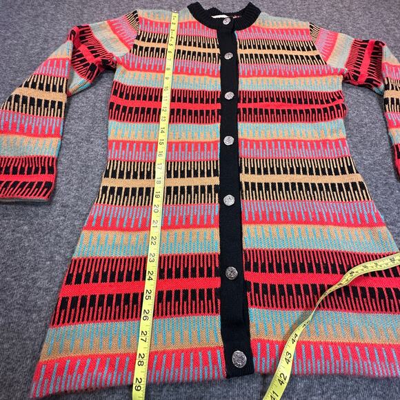 Donovan Galvani of Dallas Cardigan Womens Vintage Striped Button Front Sweater - Picture 5 of 8